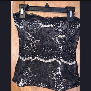 Strapless lace top